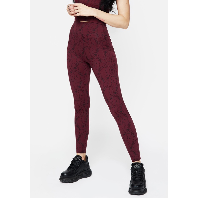 Rosethorn Floral Print Athleisure Sports Leggings