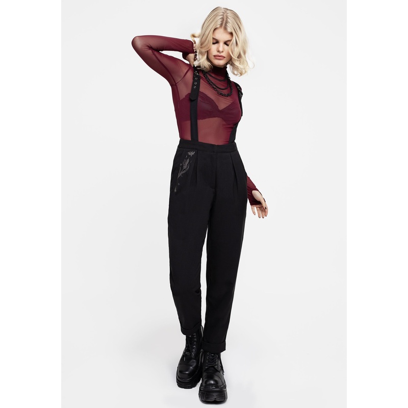 Styx Moth Embroidered Tapered Trousers