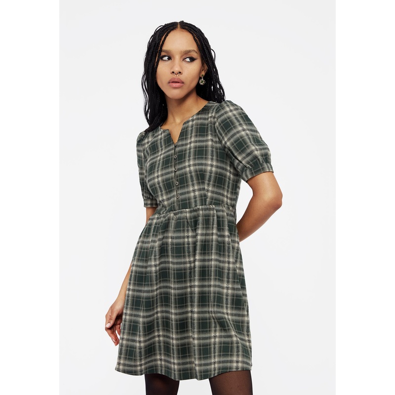 Tulisa Check Button Up Mini Dress