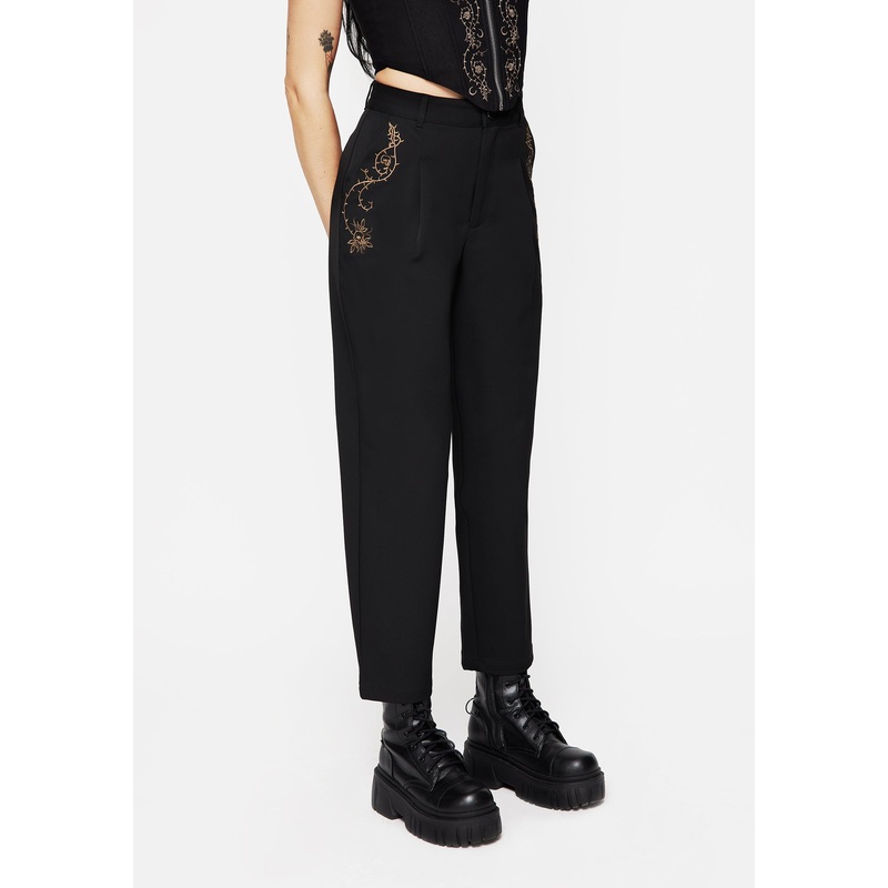 Vanitas Thorn Embroidered Tapered Trousers