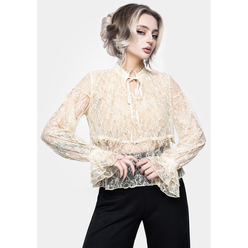 Wither Floral Lace Blouse Top