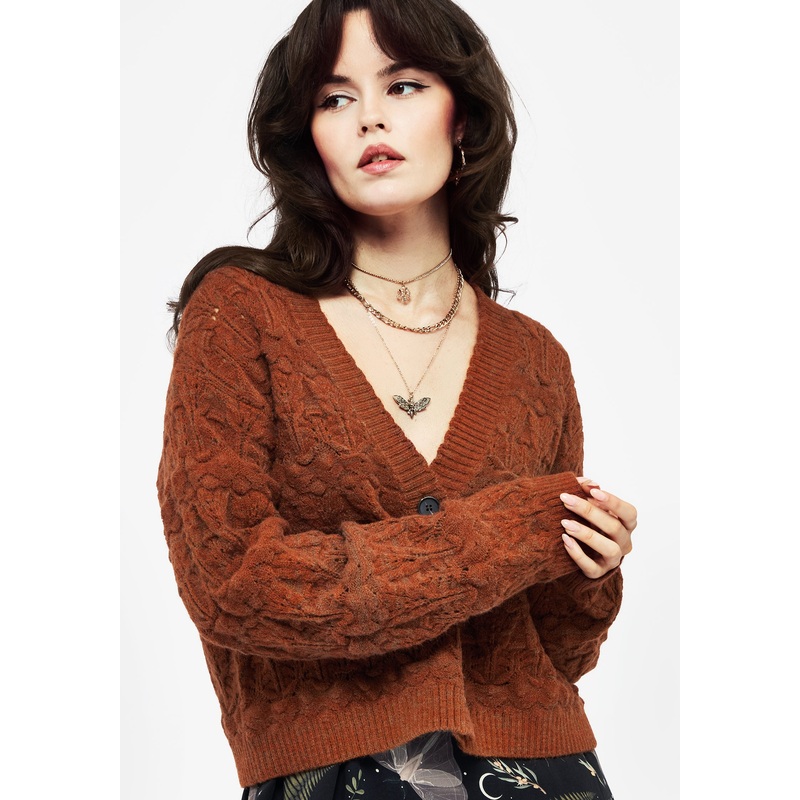 Cadmium Pointelle Knit Cardigan