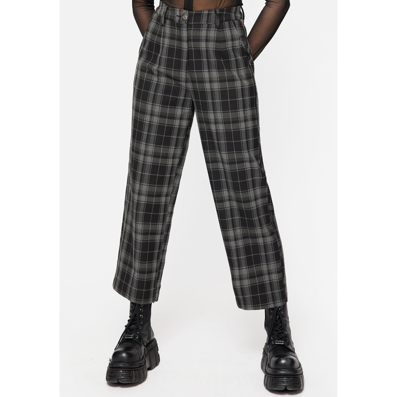 Checkmate Wide Leg Culotte Trousers – Black