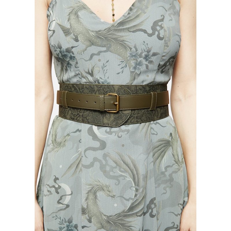 Cypress Paisley Debossed Buckled Waist Belt