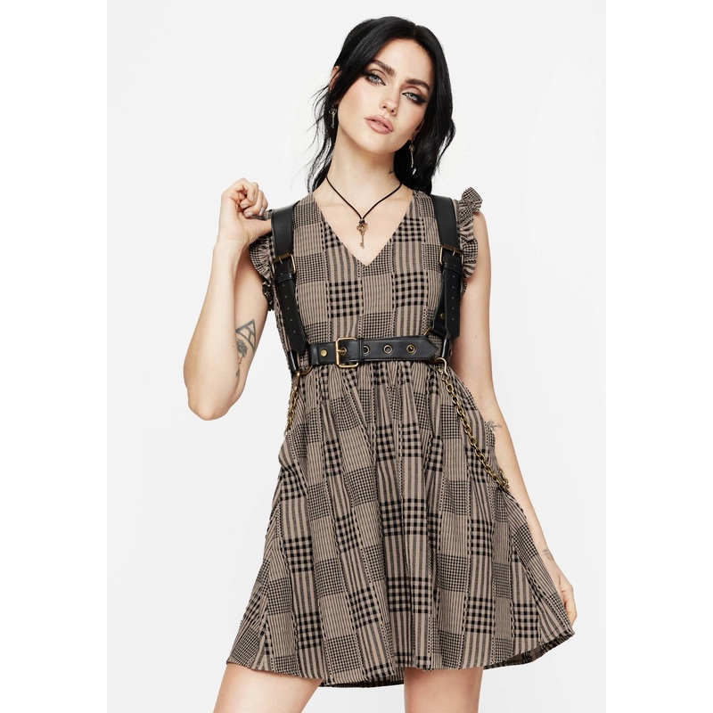 Mabel Check Mini Skater Dress