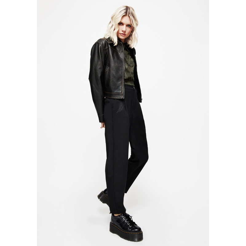 Marsilea Fern Embroidered Tapered Tailored Trousers