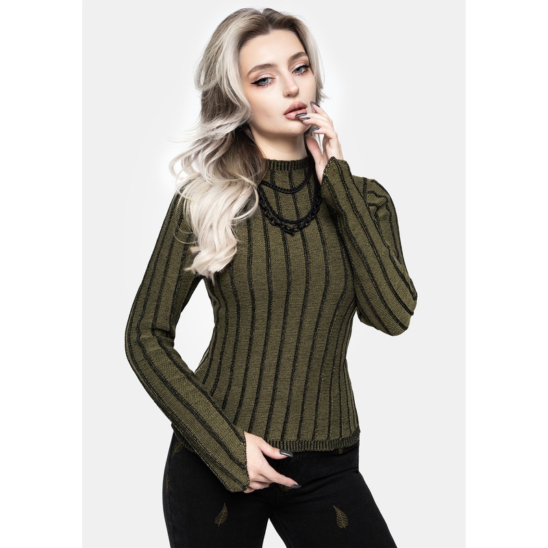 Myrsina Plated Rib Knit Top