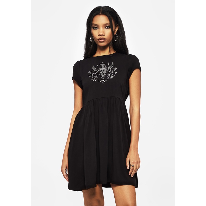 Mystify Embroidered Skater Mini Dress