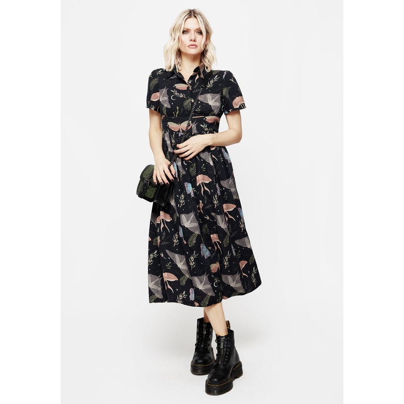 Nightmoth Midi Shirt Dress