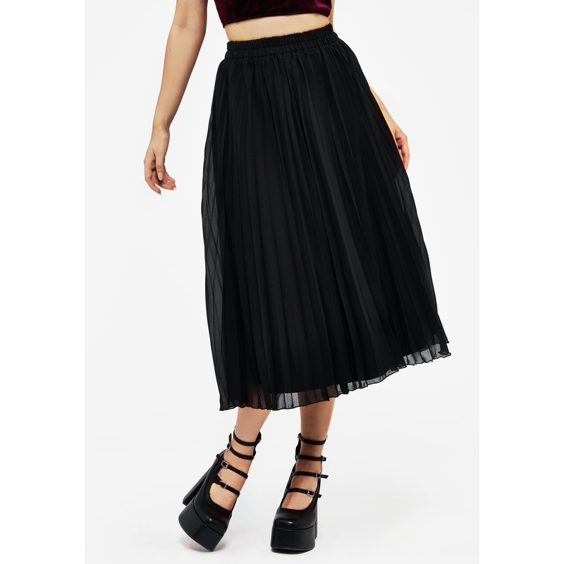 Paridamie Pleated Midi Skirt