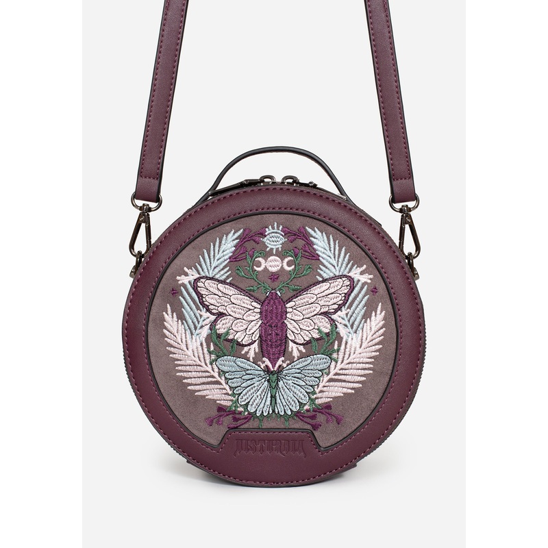Trivia Moth Embroidered Crossbody Bag