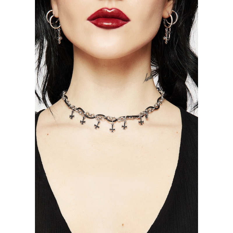 Catkin Cord Weave Cross Choker