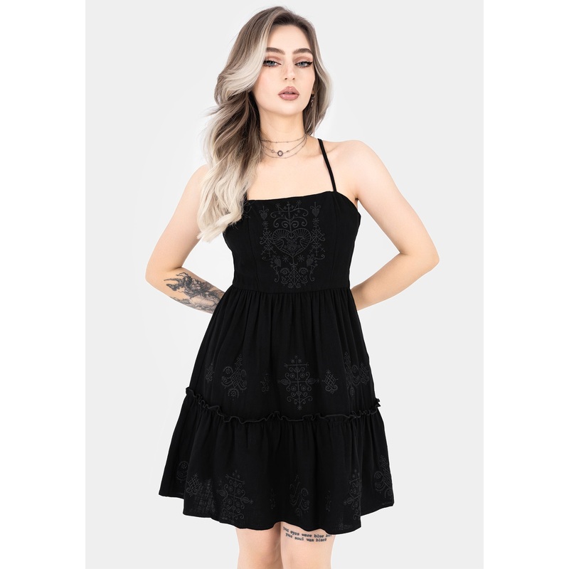Cordata Embroidered Cami Mini Smock Dress