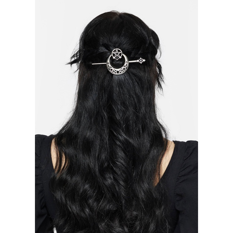 Druantia Pentagram Moon Hair Pin
