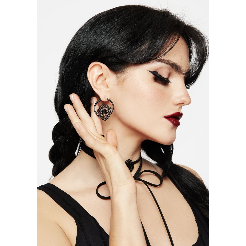 Elaine Ornate Hoop Earrings