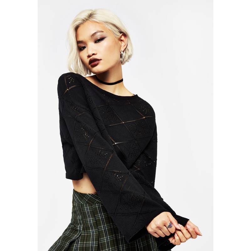 Eliana Celestial Pointelle Knit Crop Jumper