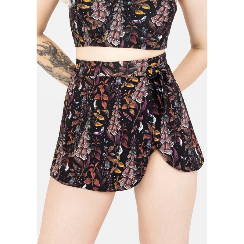 Foxglove Floral Print Wrap Swim Skirt