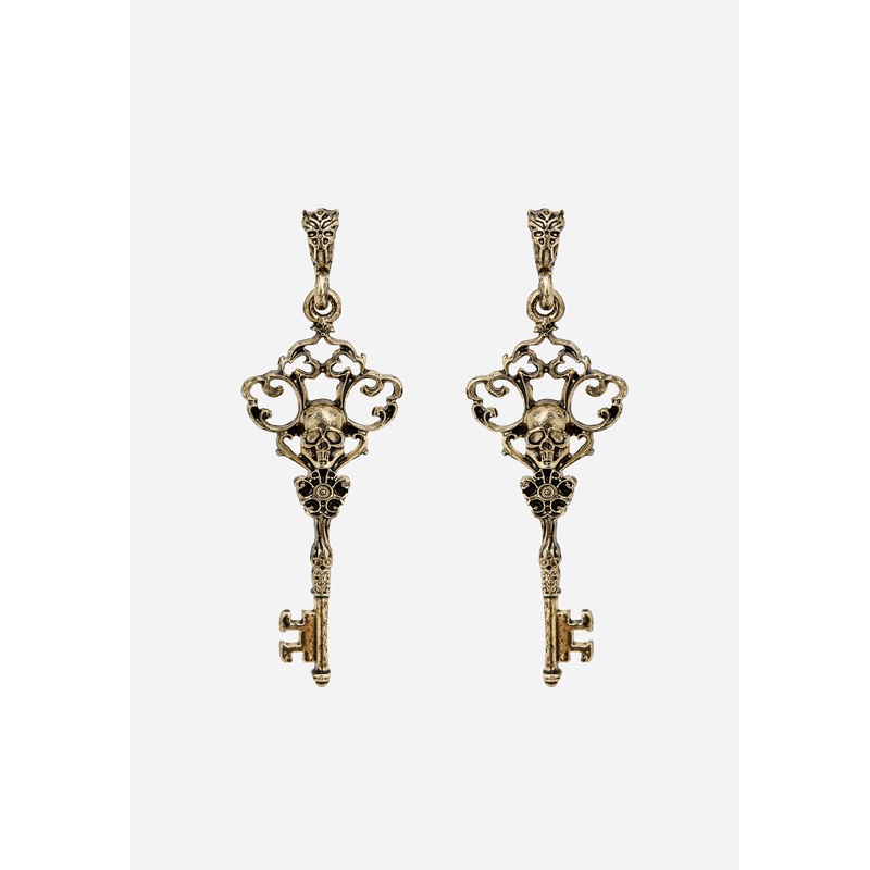 Genesta Skull Key Earrings