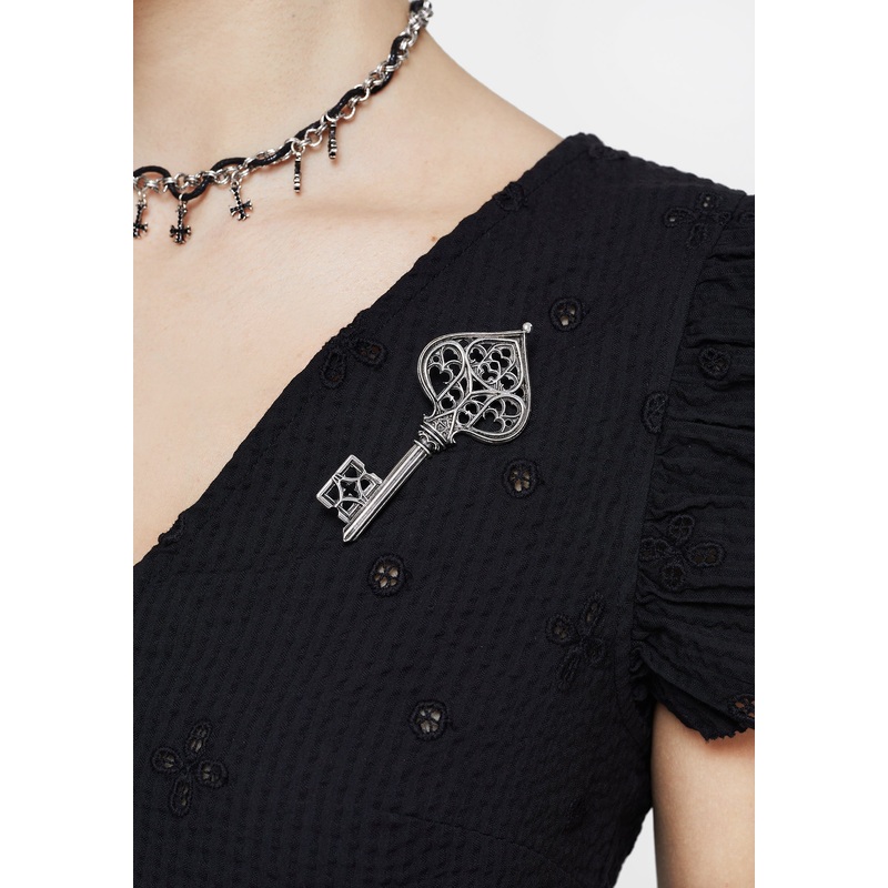 Gothic Cathedral Key Brooch