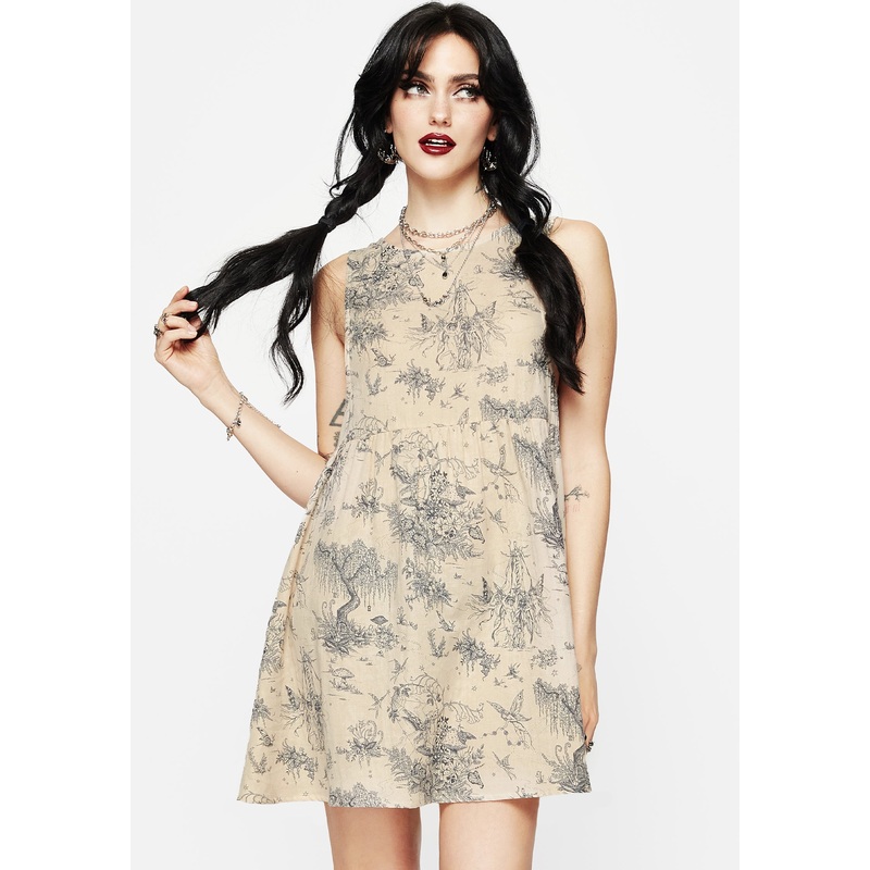 Maypole Cotton Print Mini Smock Dress