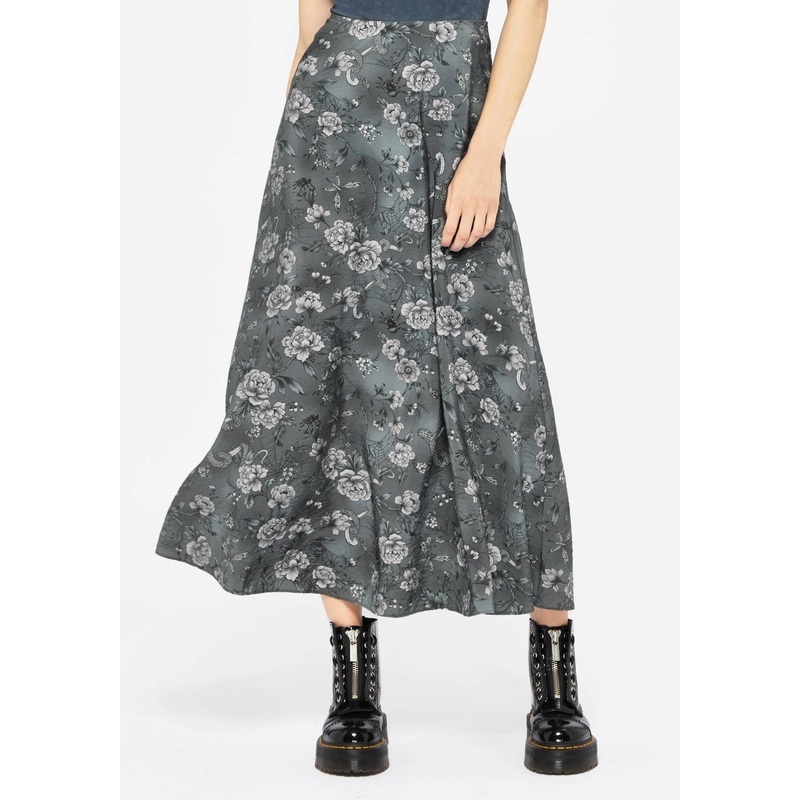 Meadow Floral Serpent Print Midaxi Skirt