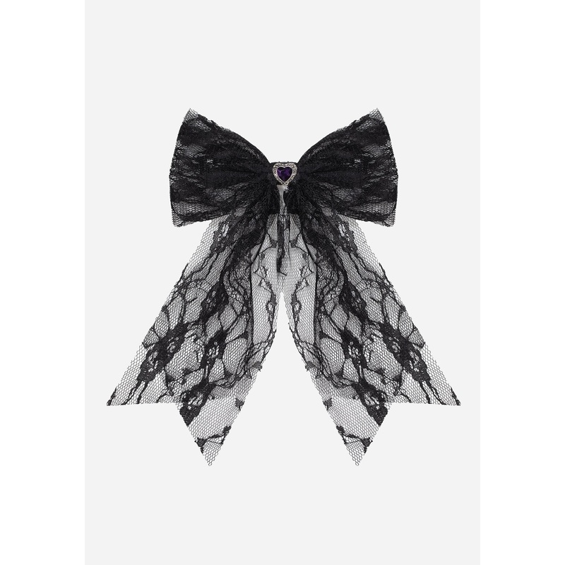 Melanie Heart Lace Hair Bow