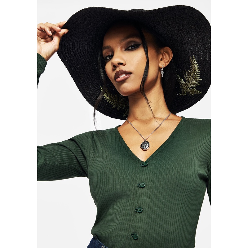 Osmunda Fern Embroidered Sun Hat