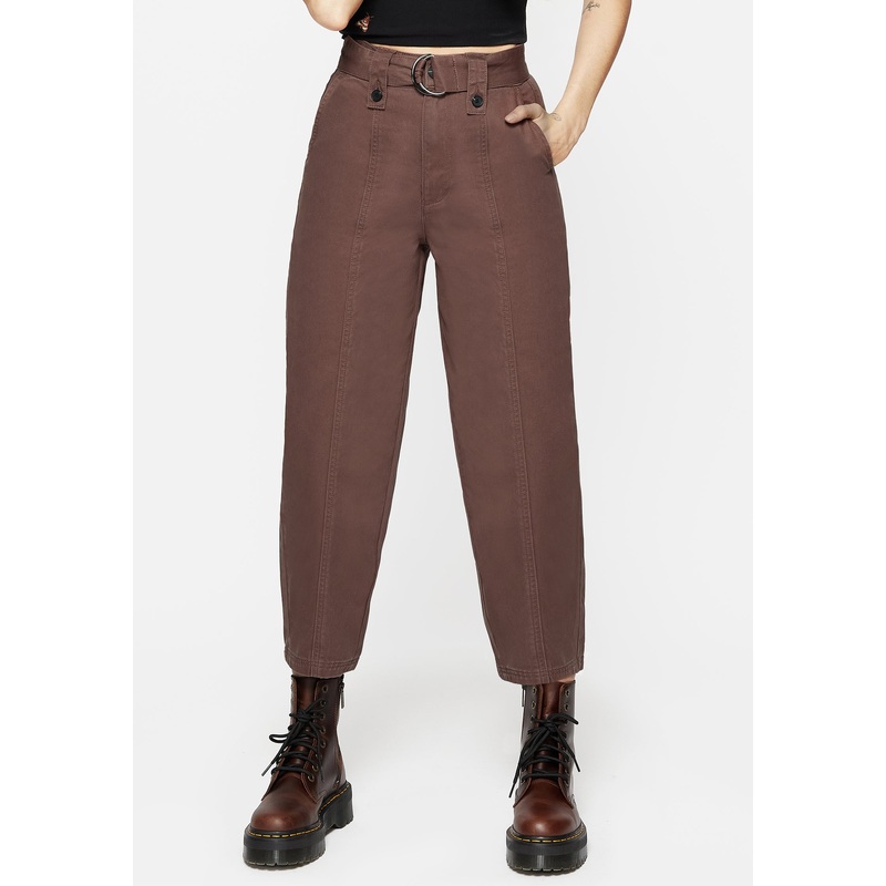 Pinhead Belted Balloon Leg Trousers – Brown