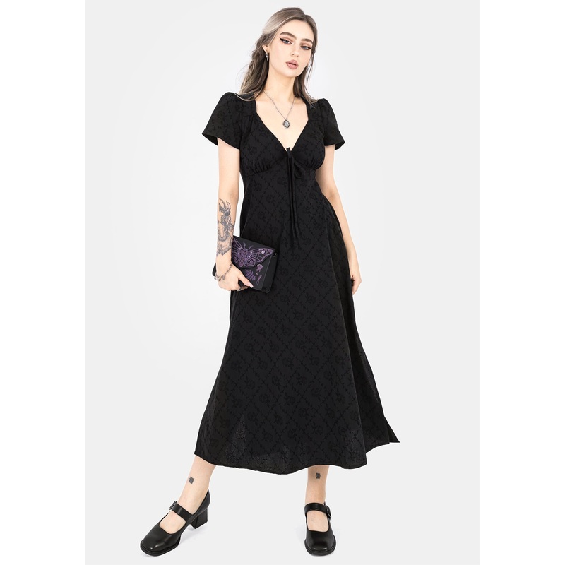 Polgara Floral Jacquard Midaxi Dress