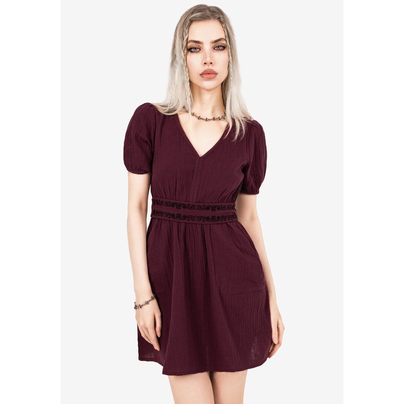 Poultice Embroidered Cotton Mini Dress
