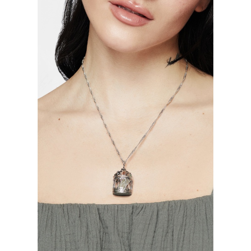 Primavera Bird Cage Pendant Necklace