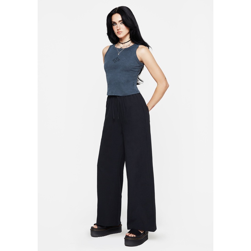 Rian Seersucker Straight Leg Trousers