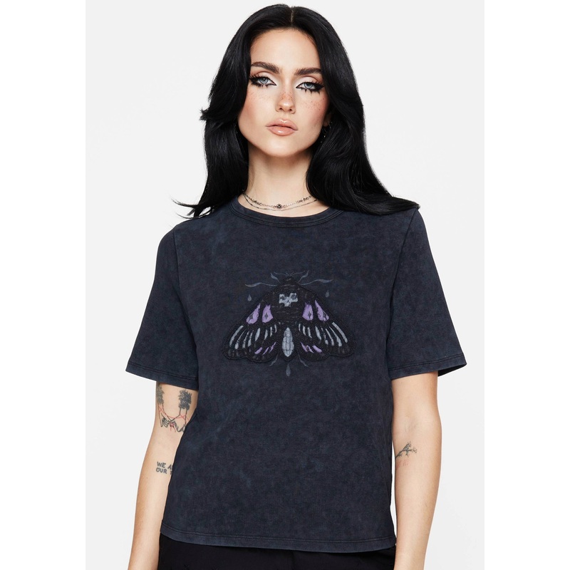 Summertime Cotton Moth Applique T-Shirt