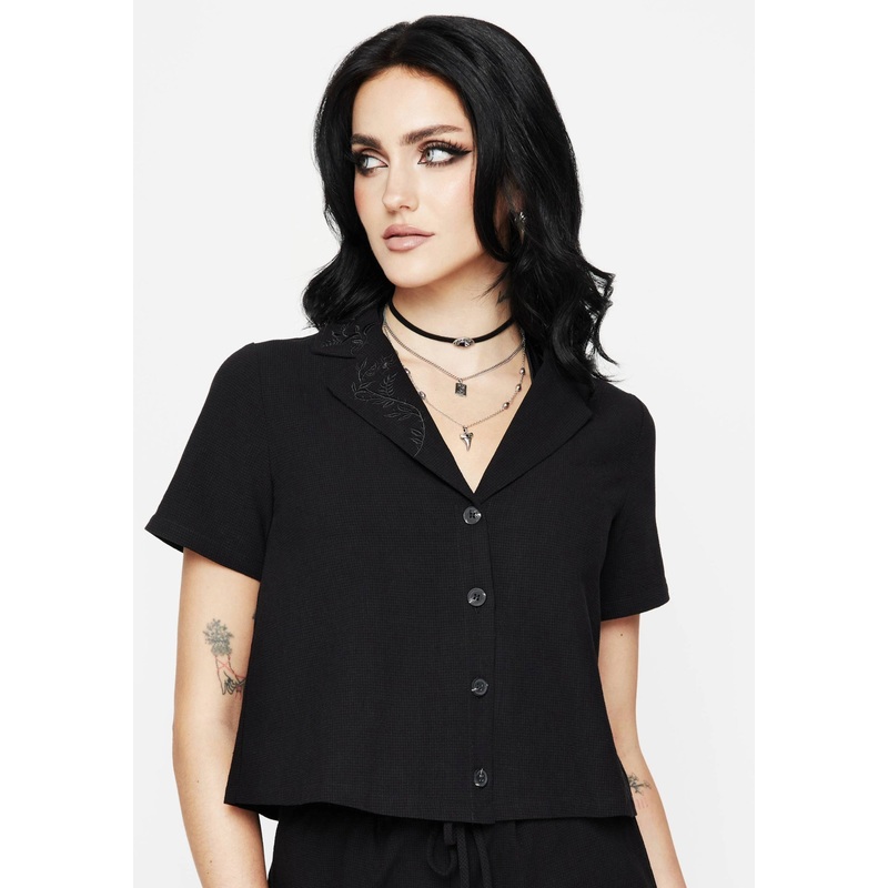 Thorell Embroidered Cotton Button Up Shirt