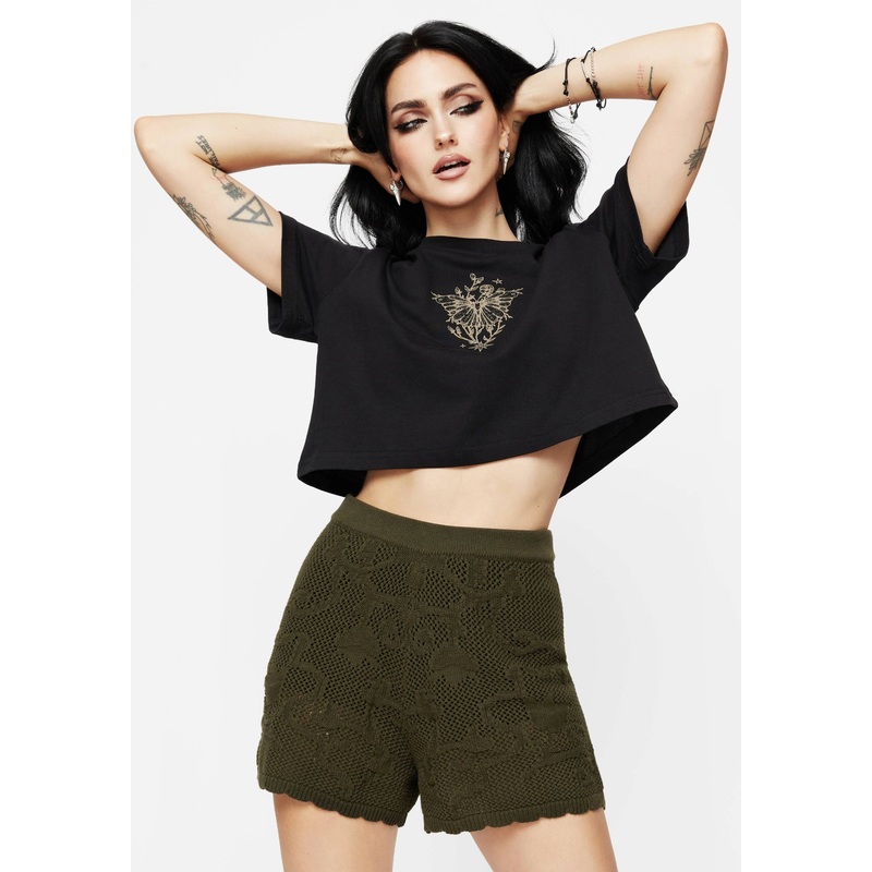 Tulip Jacquard Knit Shorts