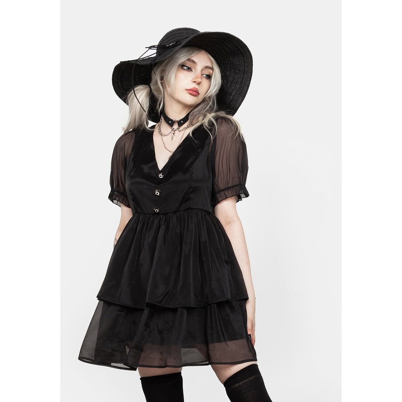 Andie Puff Sleeve Organza Dress