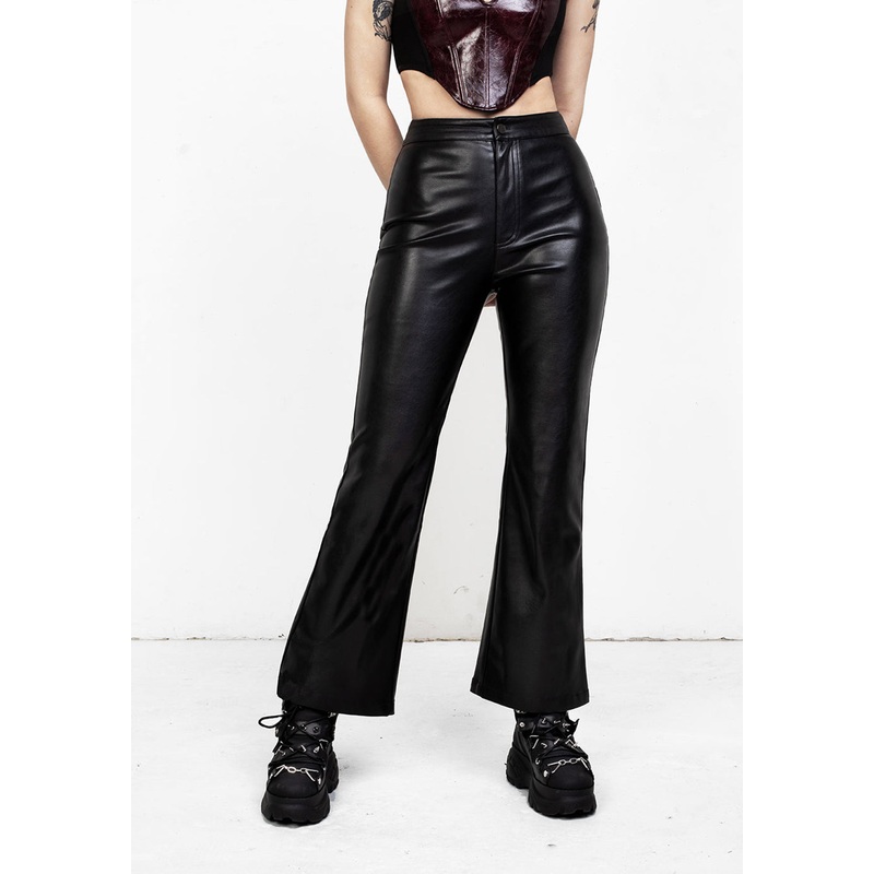 BRONTE LEATHER FLARED TROUSERS