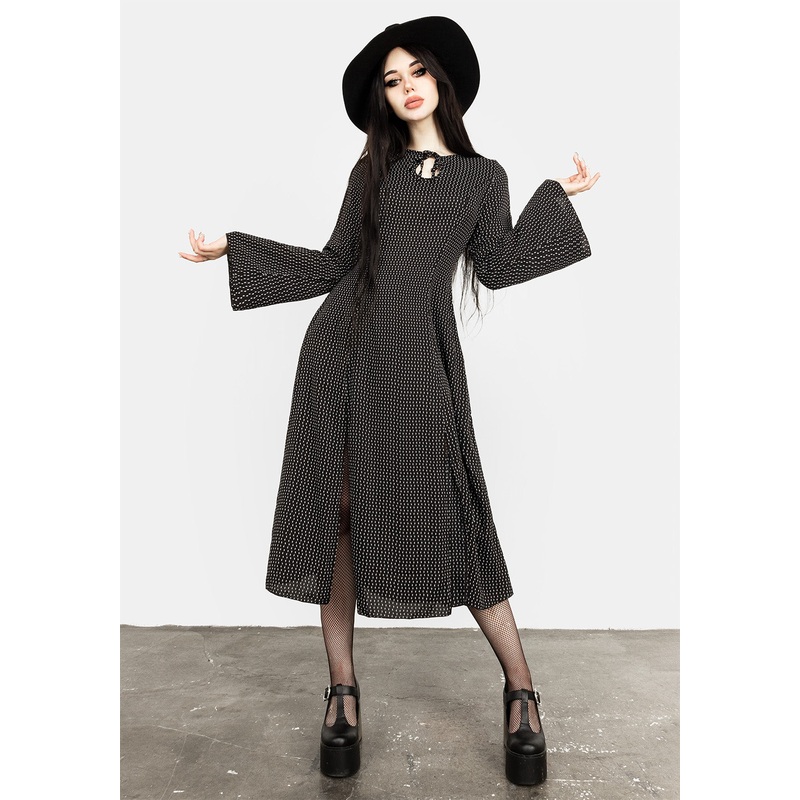 Chandra 70s Split Midi Dress