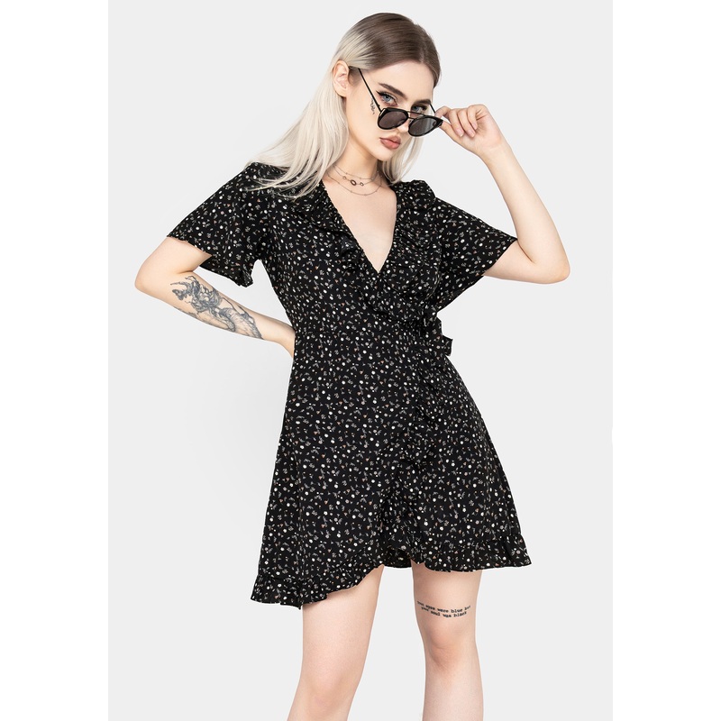 Moonseed Wrap Ruffle Dress