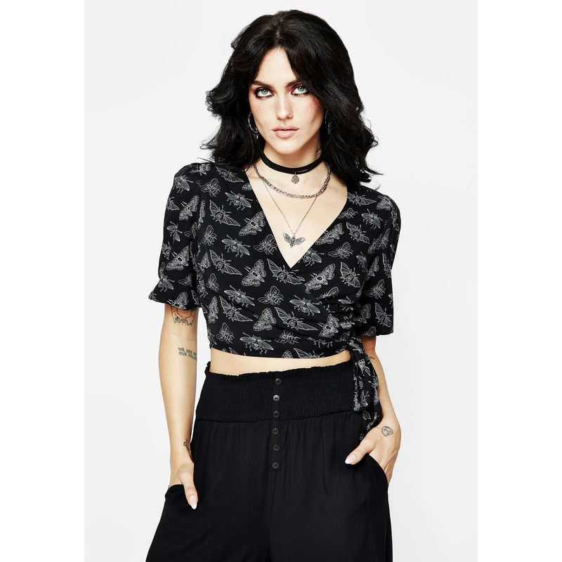 MORTMOTH WRAP CROP TOP