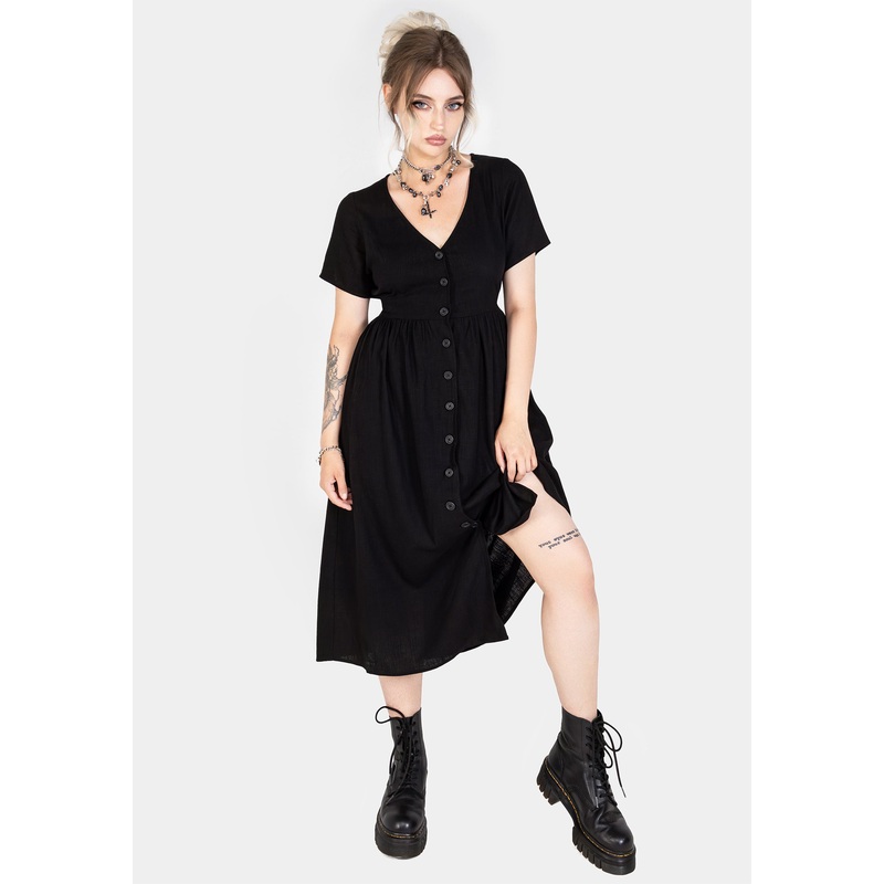 Rowan Linen Button Up Midi Dress