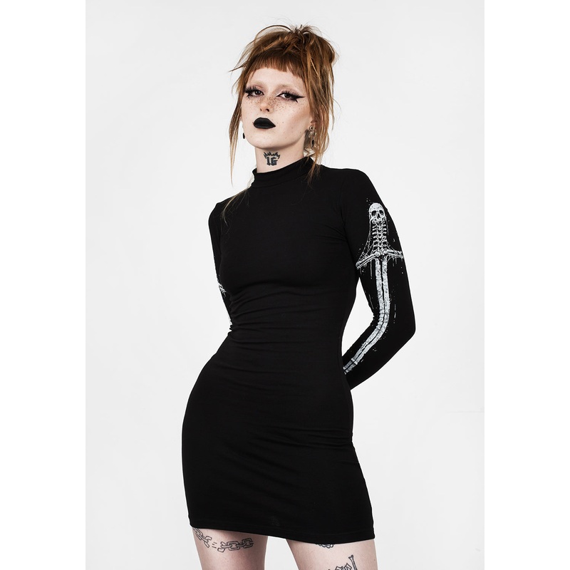 SKULTRO MOCK NECK BODYCON DRESS