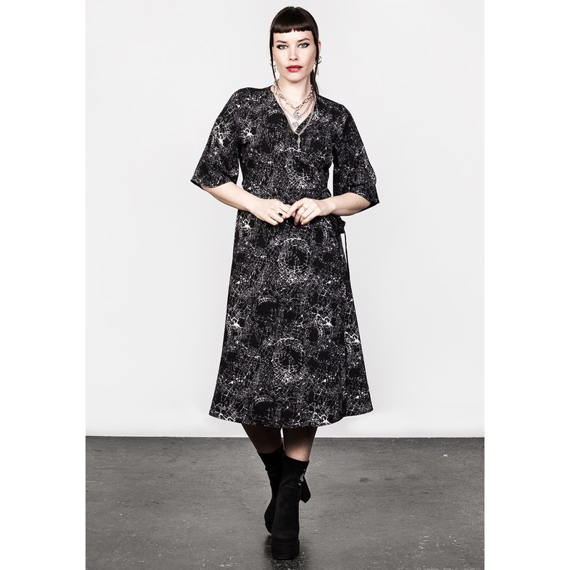 SPELLWORK MIDI WRAP DRESS