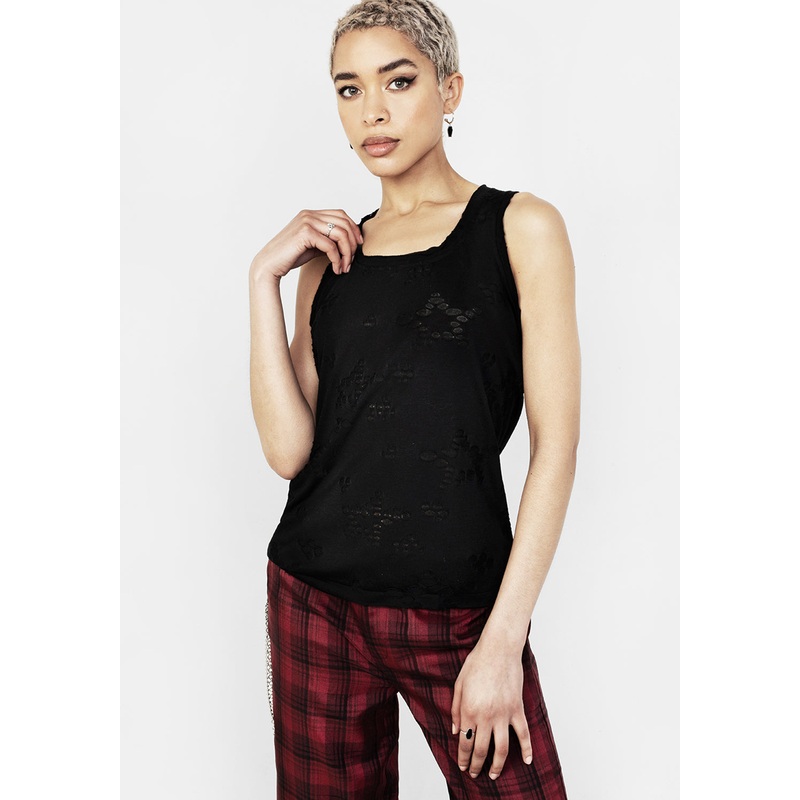 Thrashed Distressed Jersey Tank Top