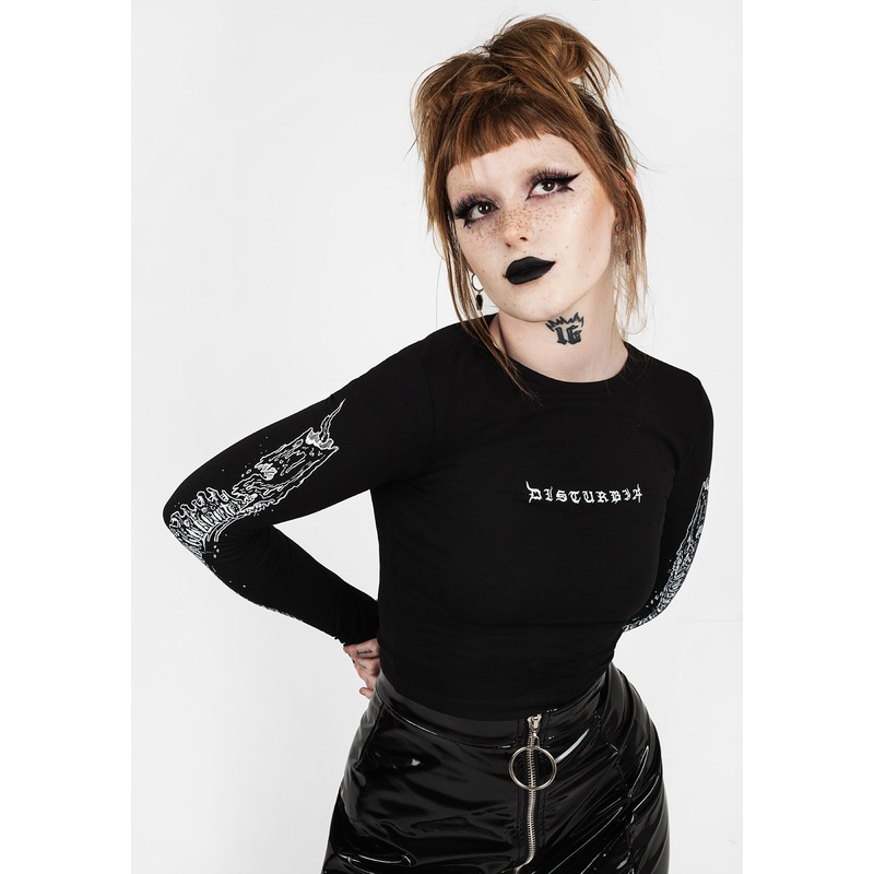 Xenomort Thumb Split Crop Top