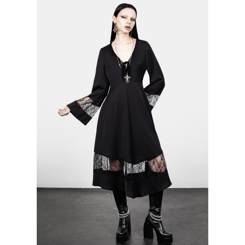 Amaya Lace Panelled Midi Dress