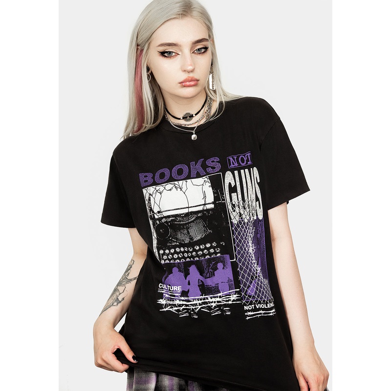 Books Vintage Black Washed T-Shirt