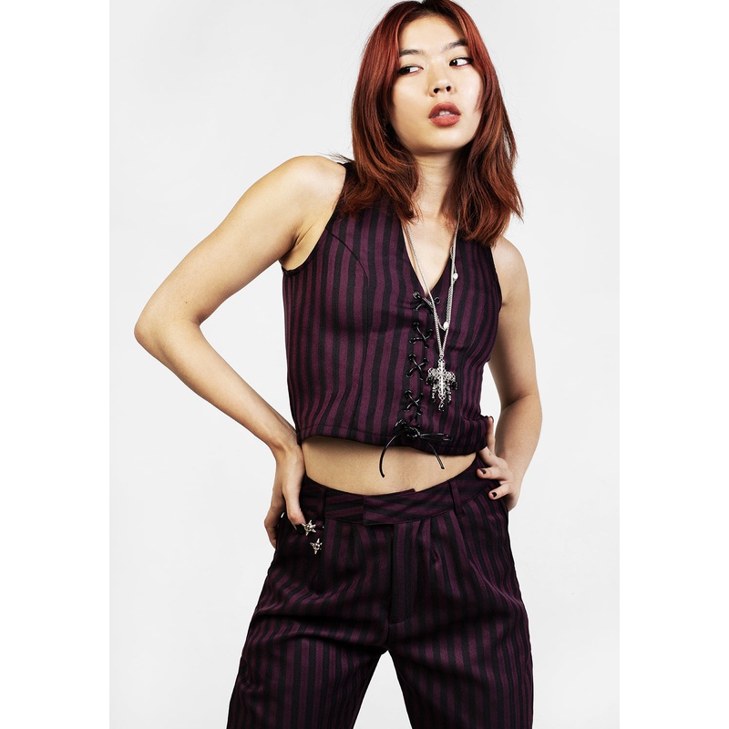 Hayley Lace Up Waistcoat