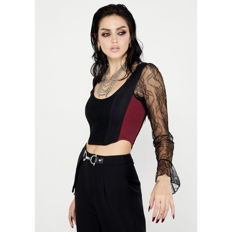 Lycia Lace Flared Sleeve Corset