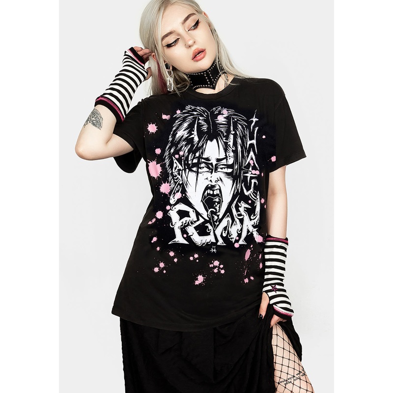 Punk Vintage Black Washed T-Shirt